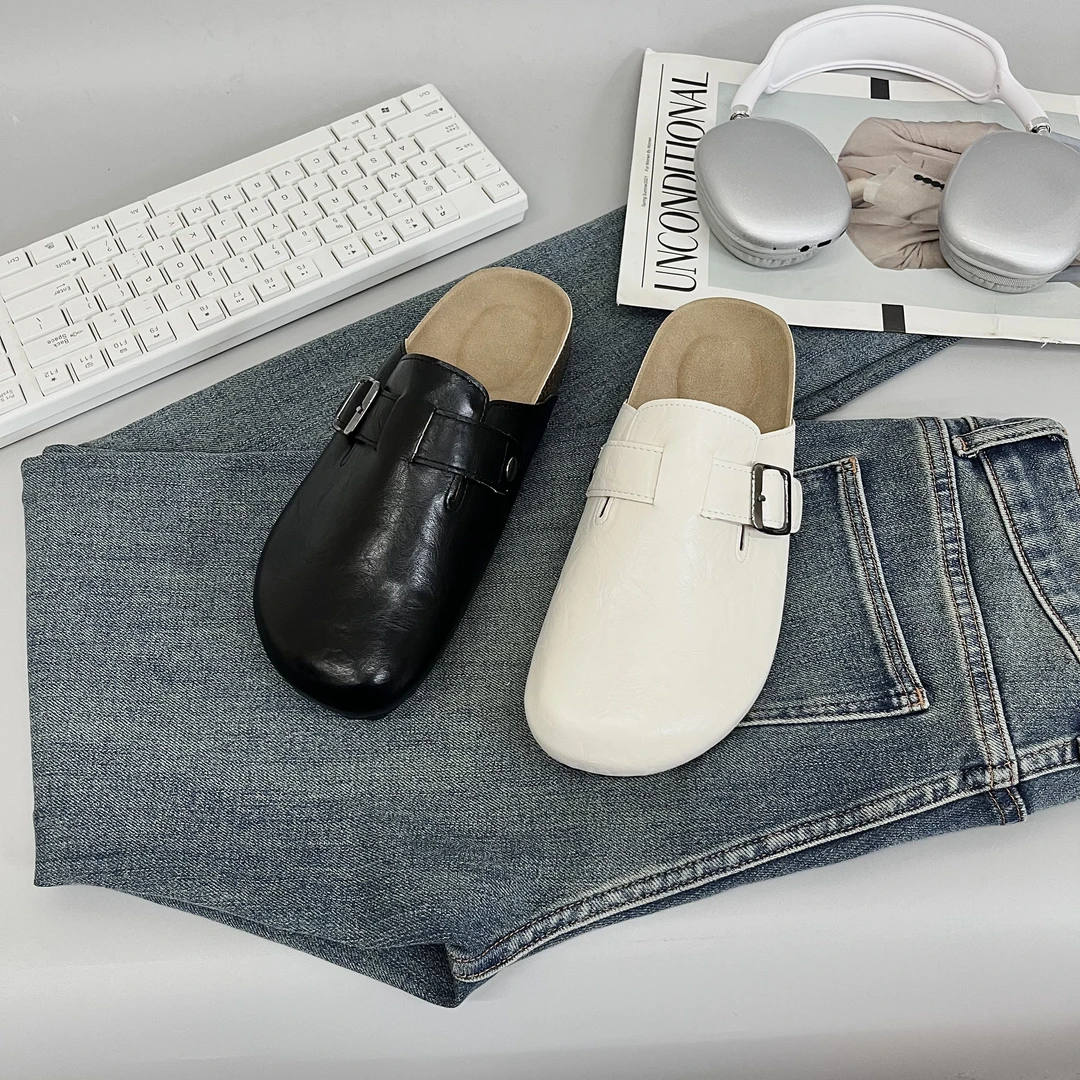 【杨杨粉丝专属】外穿女懒人鞋厚底白色勃肯鞋百搭女鞋9175-1