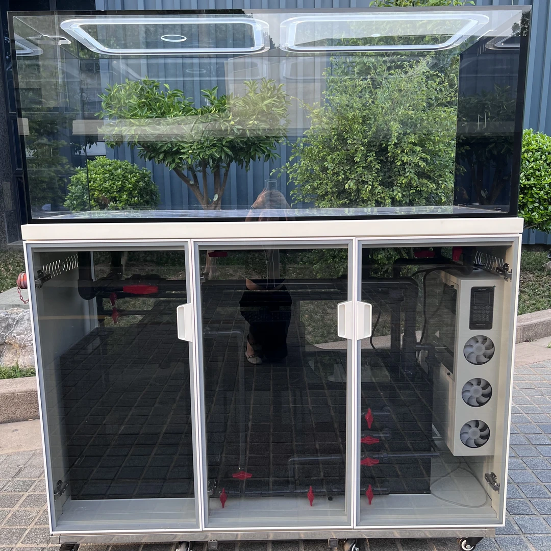 金麟新款超薄极窄隐藏出水南美缸无管件走油膜客厅龙鱼缸底滤缸