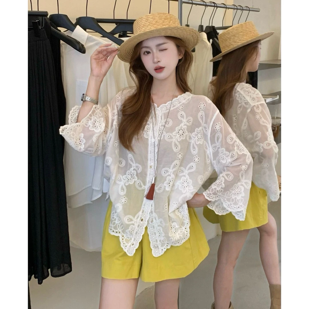 2025夏季新款韩版温柔系设计感衬衫女+百搭休闲短裤两件套A1513