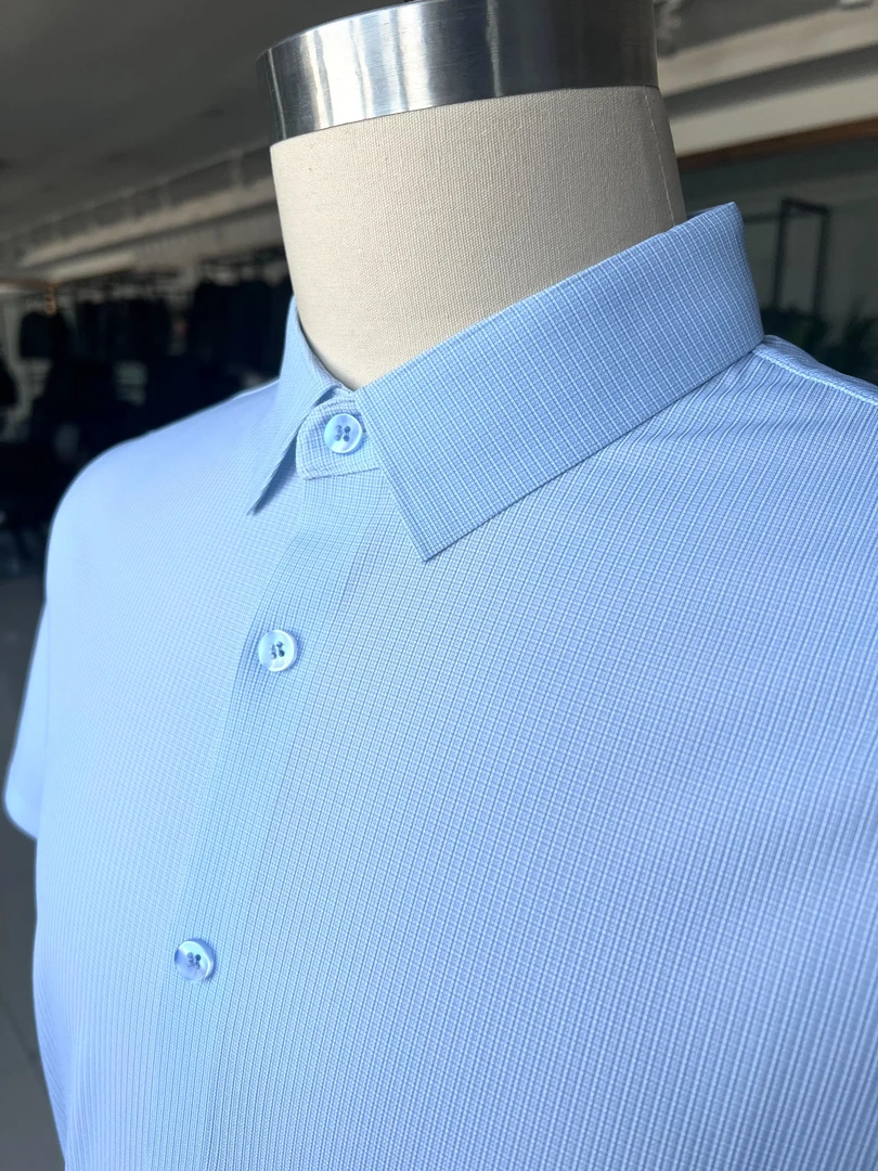 夏季新款商务短袖衬衫中年男士免烫衬衣2562