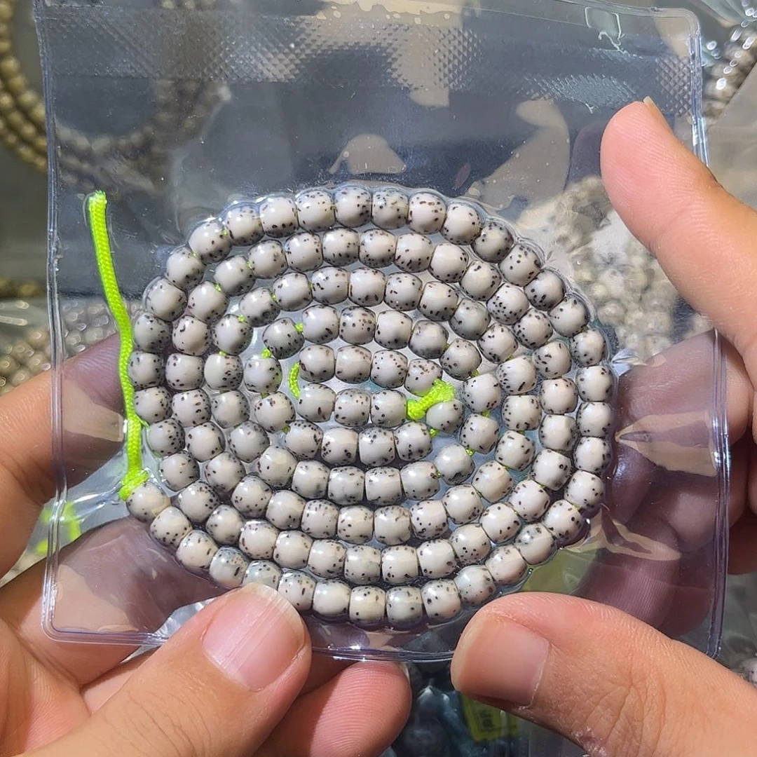 石玉料星月菩提，108-6鼓珠