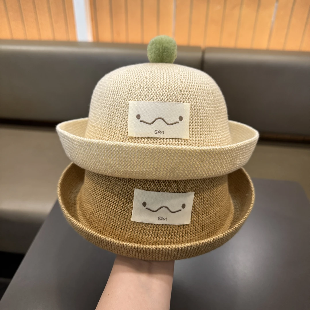 婴儿帽子春夏季网款男童渔夫帽女宝宝防晒遮阳帽儿童草帽可爱超萌