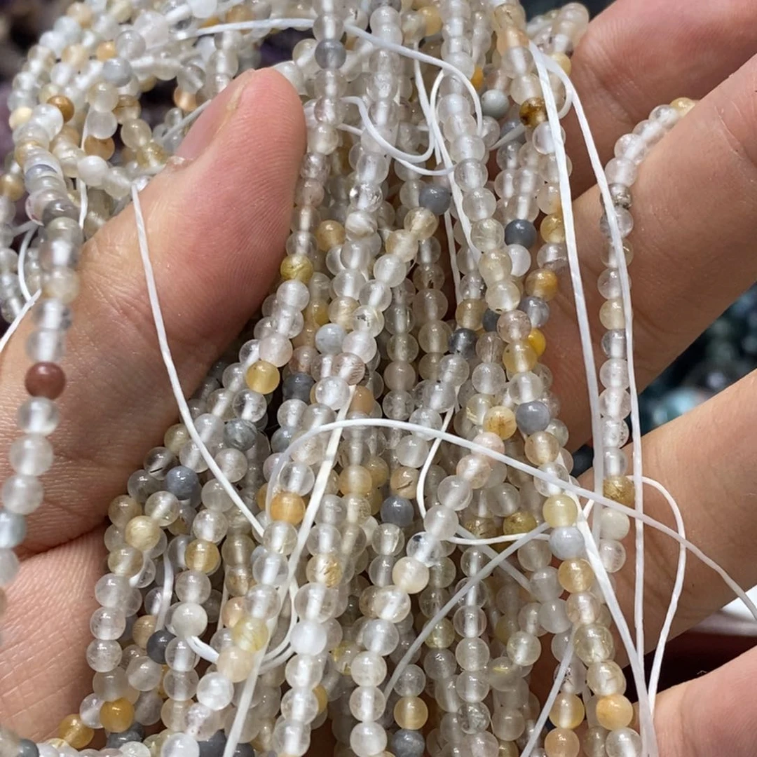 未镶嵌手链水晶彩兔毛三圈