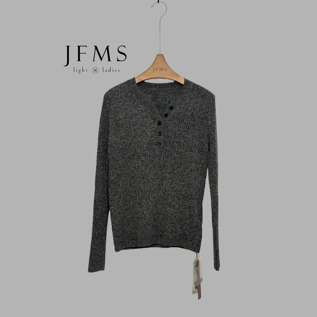 JFMS上衣合身夏季显瘦女常规毛针织衫秋冬宽松短袖时尚通勤M217