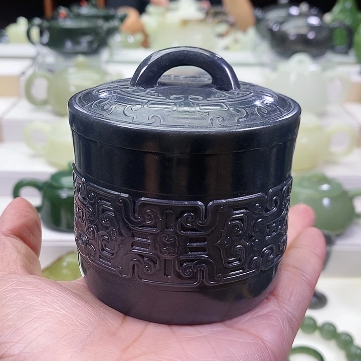未镶嵌和田玉挂件茶叶罐