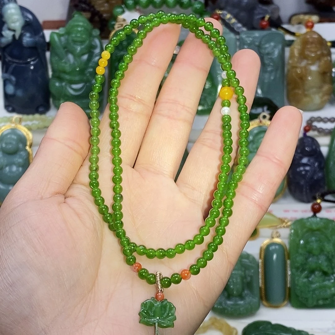 和田玉（碧玉）颈饰卡4未镶嵌