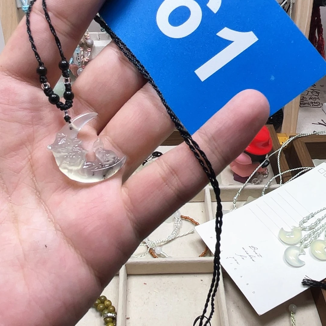 蛇纹石玉合金颈饰