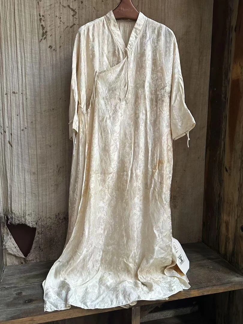 NatureDye 【美侖美奂】GL162750原创设计植物染提花盘扣连衣裙