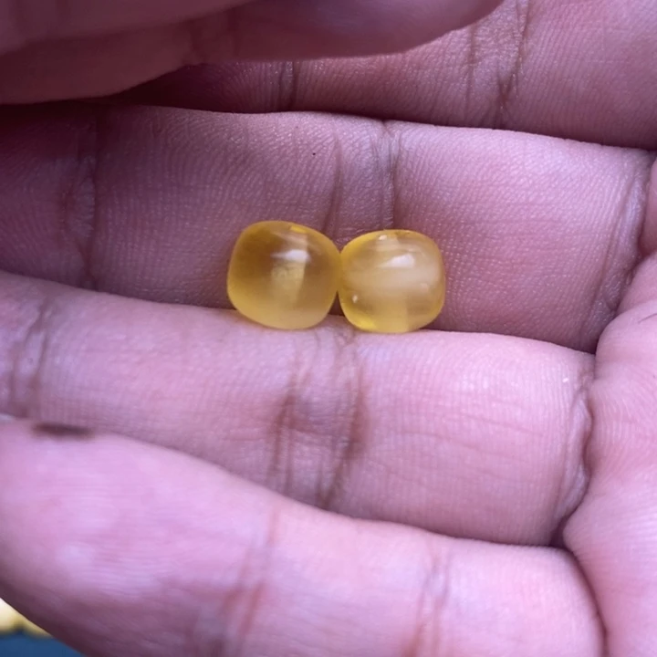 琥珀未镶嵌裸石23号9*8左右2颗