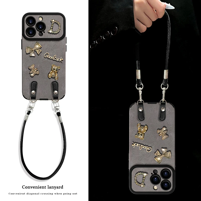 【优选材质】蝴蝶结小熊适用于苹果vivo/华为/oppo简约防摔手机壳