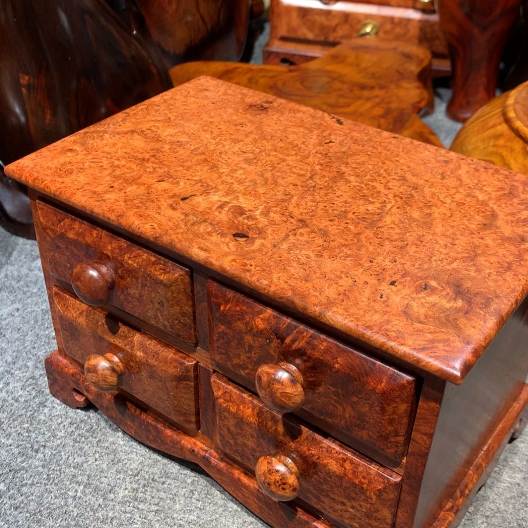 用***3木缅甸花梨木瘤疤小柜子