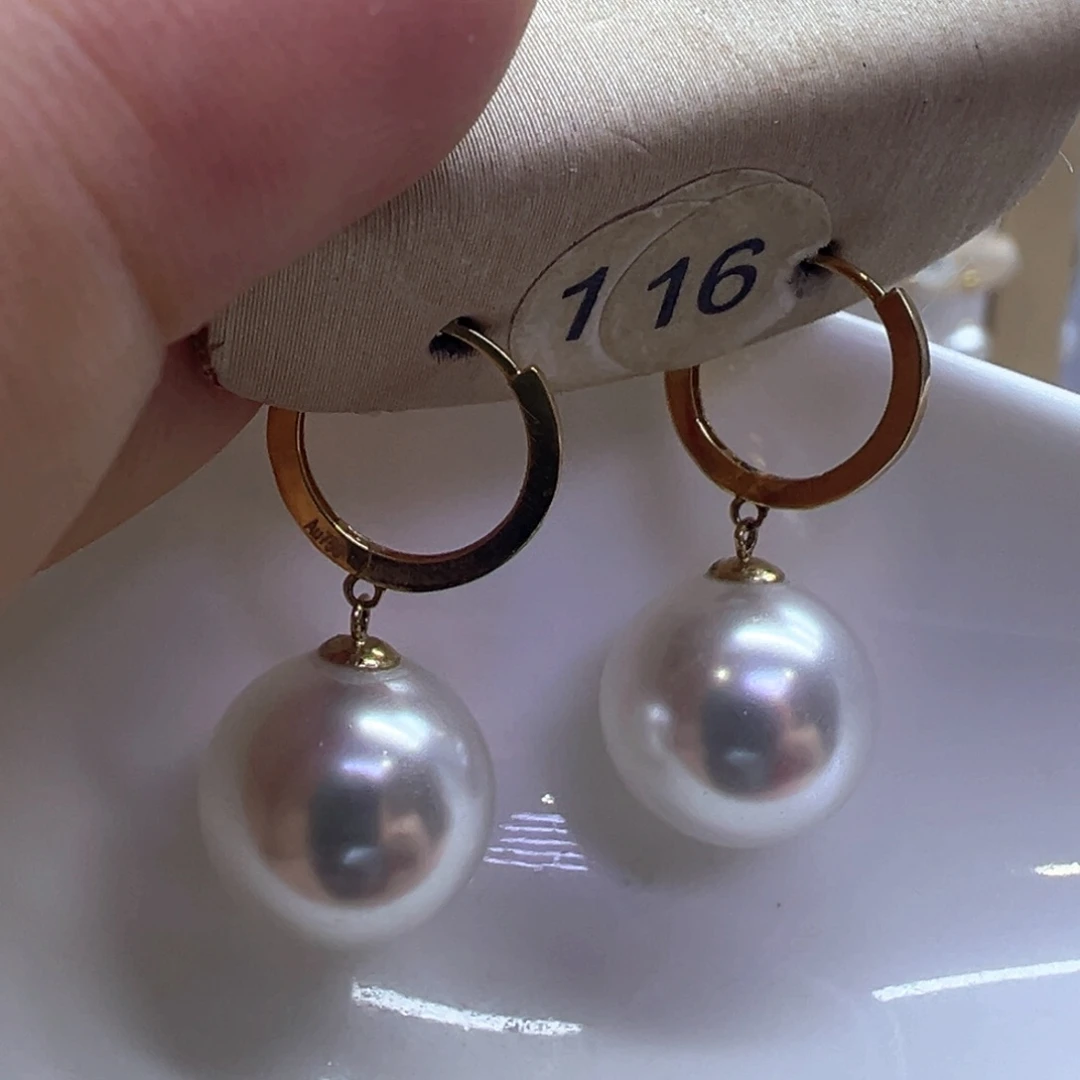 18K金镶嵌淡水珍珠耳饰
