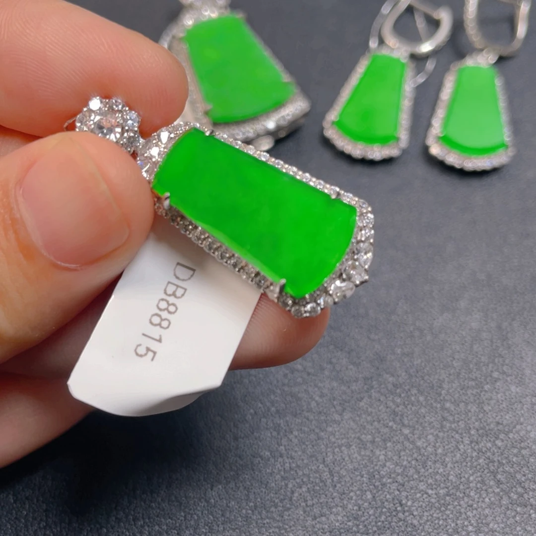 翡翠银S925镶嵌吊坠(不含链)