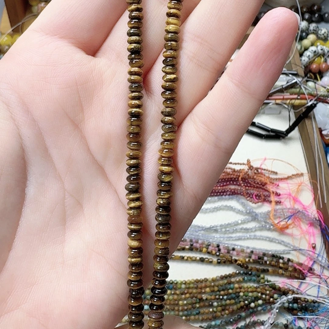 玛瑙/玉髓未镶嵌珠宝半成品虎眼2*4一条