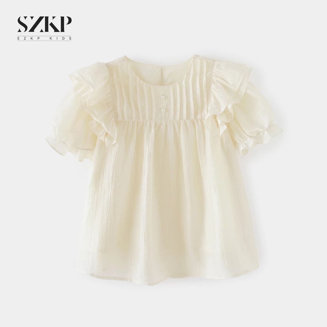 SZKP薄款透气娃娃衫女童夏季新款儿童洋气套头衬衫YNYX551345