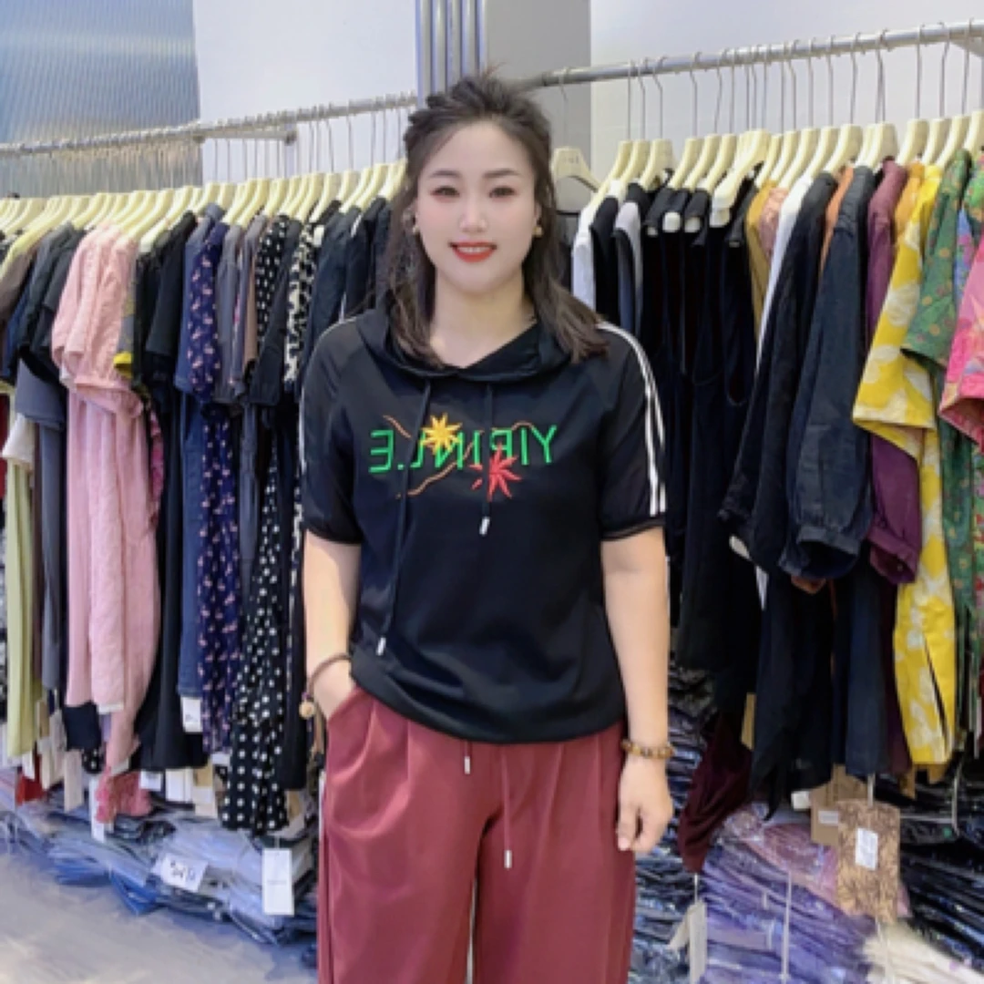 90005连帽韩版短袖T恤