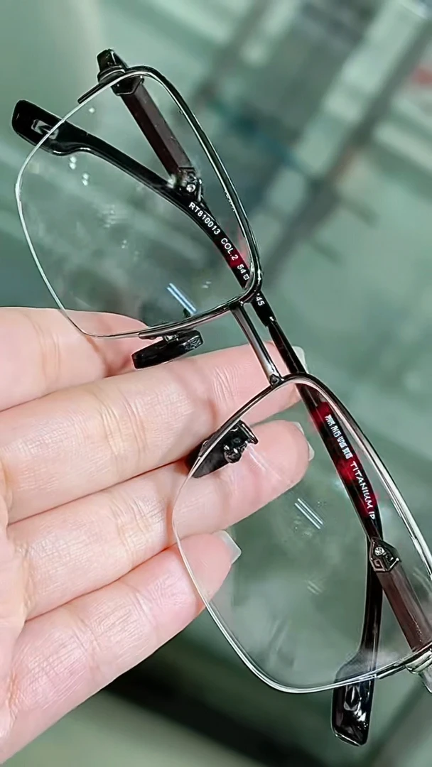 半框拉丝纯白色天然石头镜