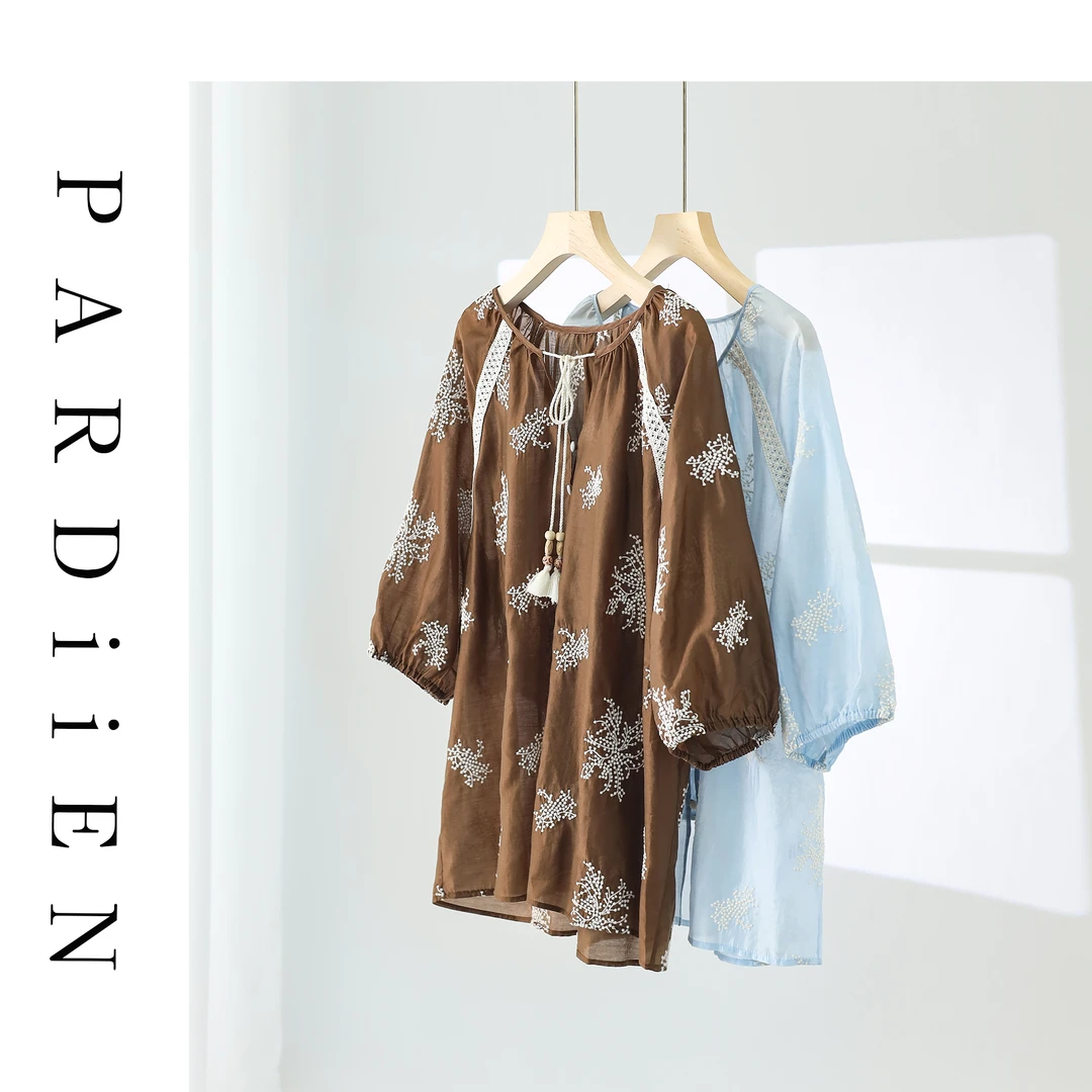 【北总严选】帕迪恩雪花抽绳领短袖衬衫上衣336