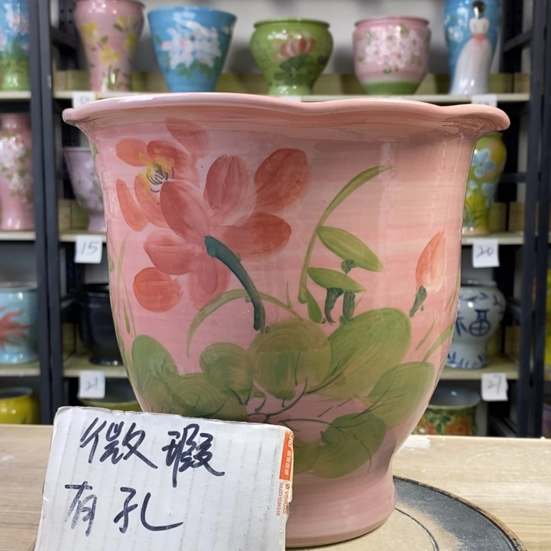 景德镇手工手绘陶瓷花盆