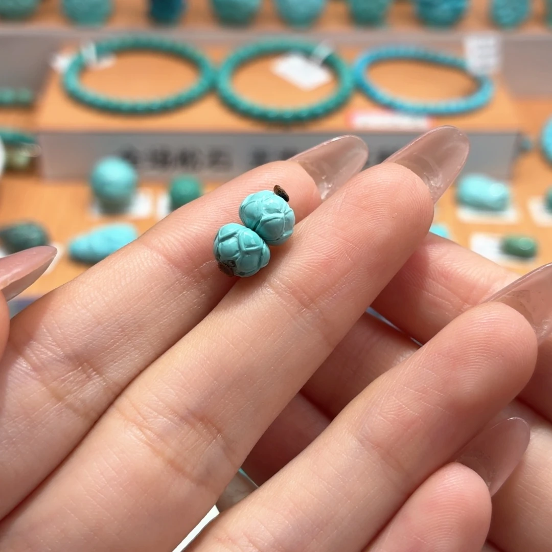 绿松石未镶嵌珠宝奇石莲花珠7➕