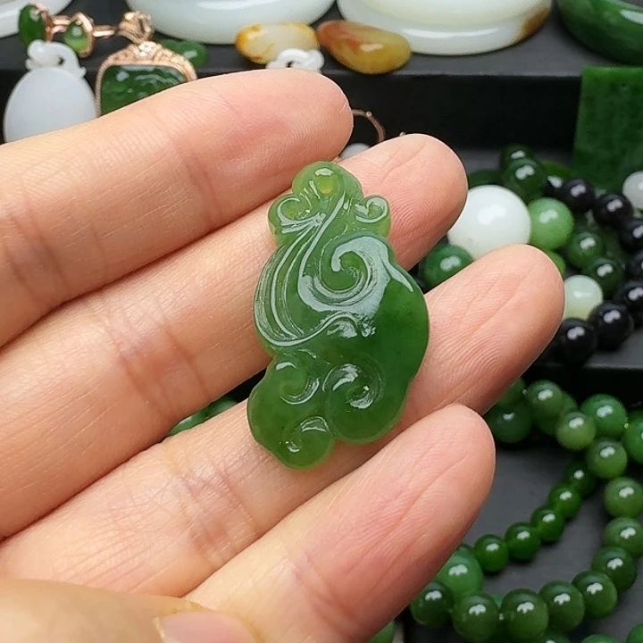 【闪购商品】和田玉（碧玉）如意吊坠未镶嵌