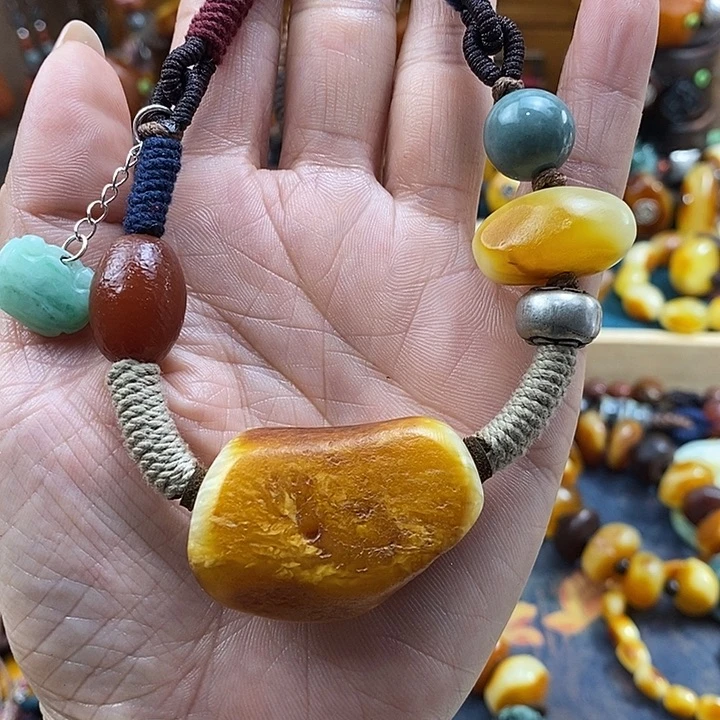 蜜蜡未镶嵌项链项链