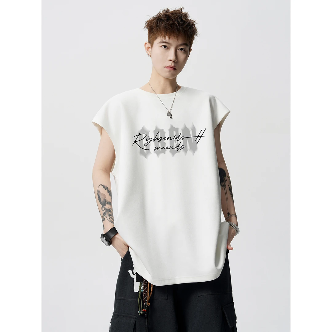 美式坎肩背心男夏季青少年痞帅潮牌潮流运动男士无袖t恤2025新款