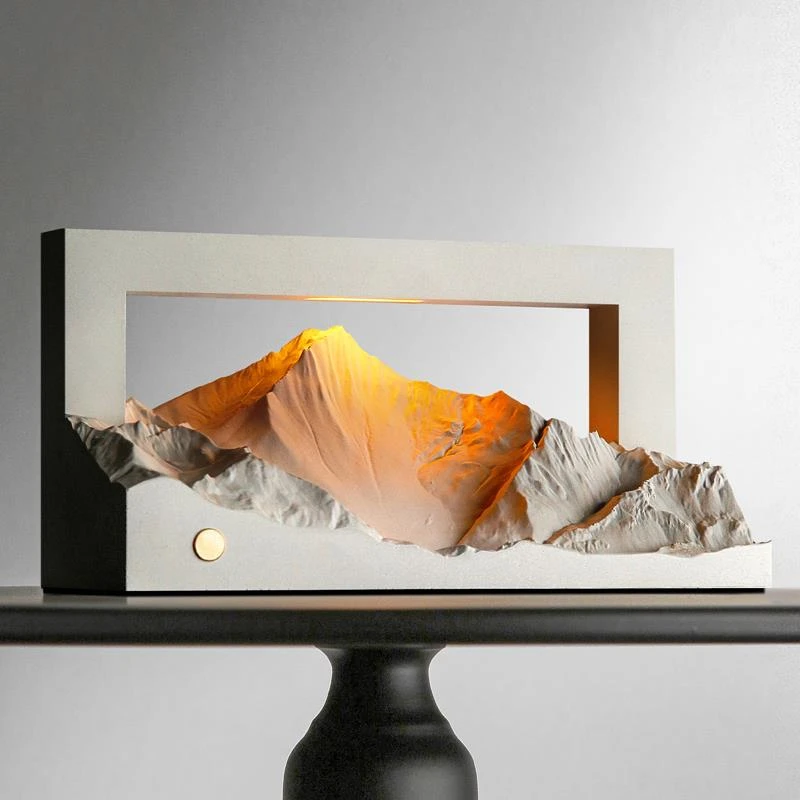 泥想国日照金山小夜灯卧室床头摆件新婚结婚氛围灯生日礼物香薰灯