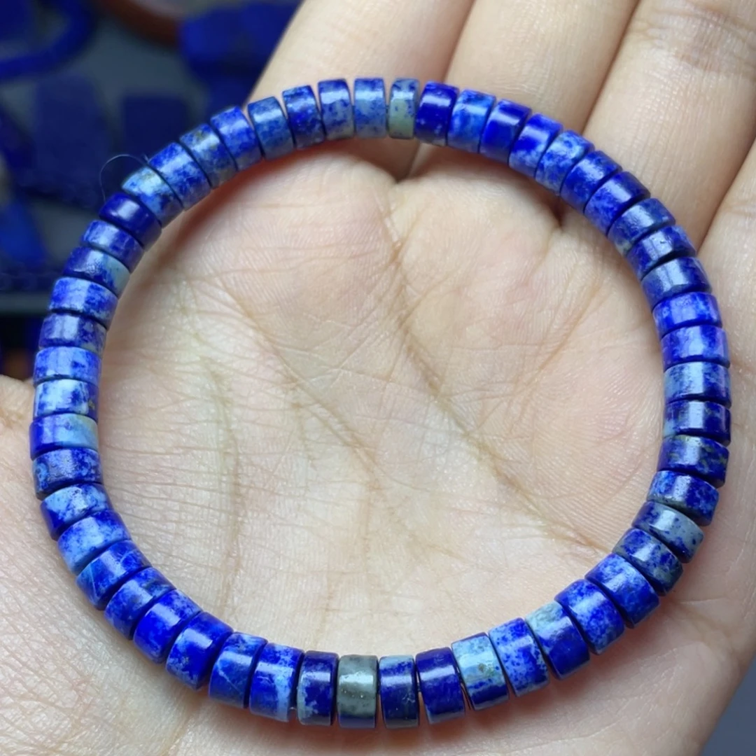 青金石未镶嵌6×3mm直切手串