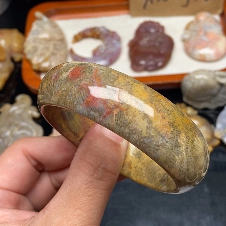 硅化珊瑚（珊瑚玉）手镯未镶嵌用****9
