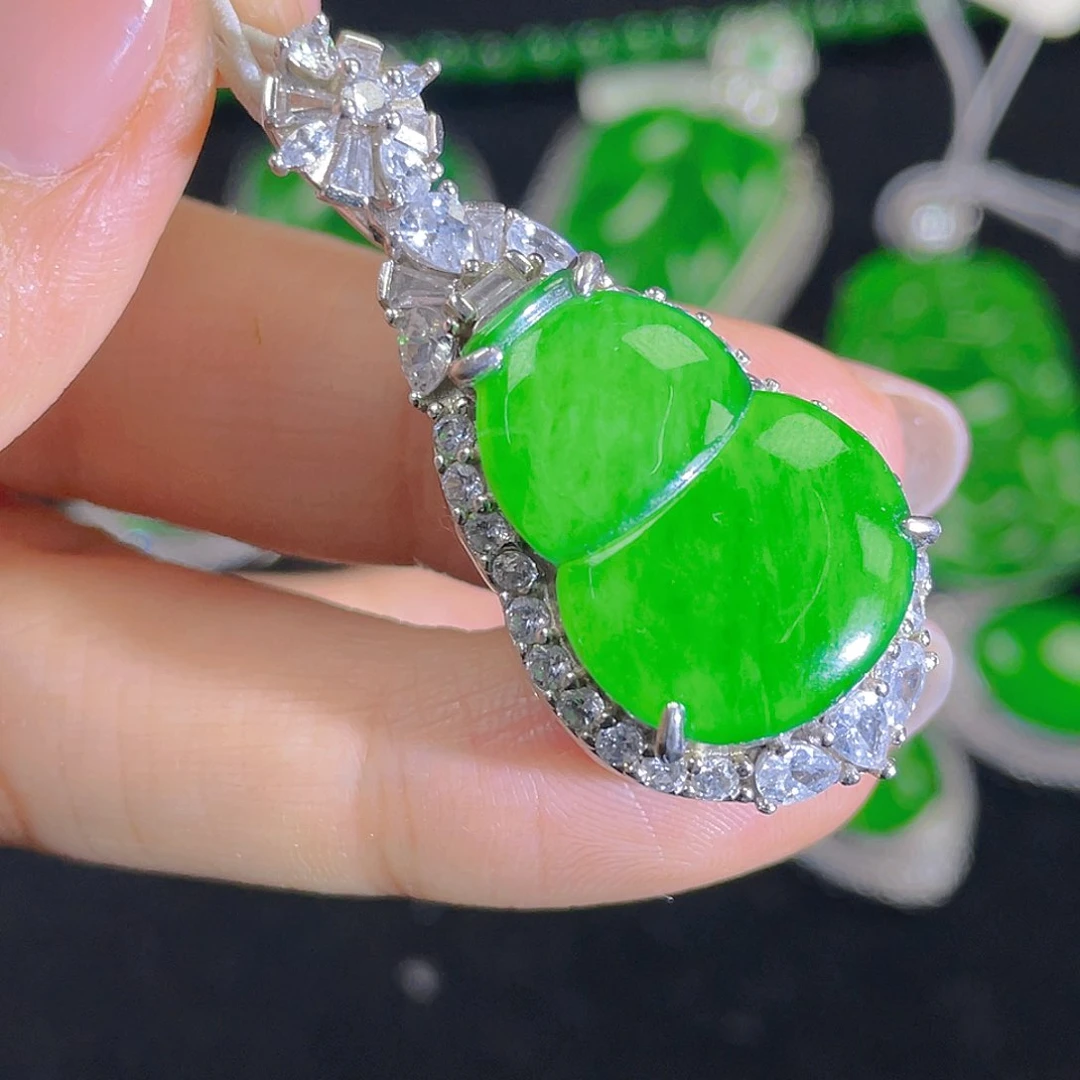 翡翠吊坠(不含链)银S925镶嵌