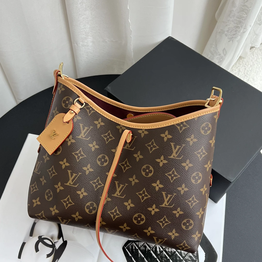 99新 LouisVuitton/路易威登 LV老花carryall小号斜挎包 24芯片款