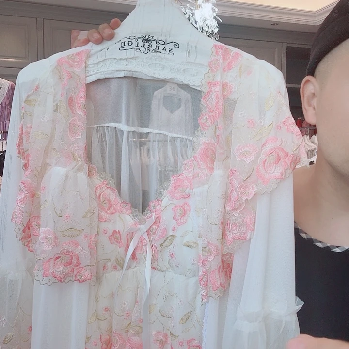 三醋酯纤维网纱宫廷风鲜鲜两件套