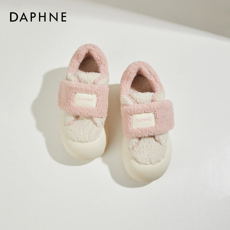 达芙妮厚底毛毛鞋女冬季加绒雪地靴女款2025新款保暖棉鞋休闲板鞋