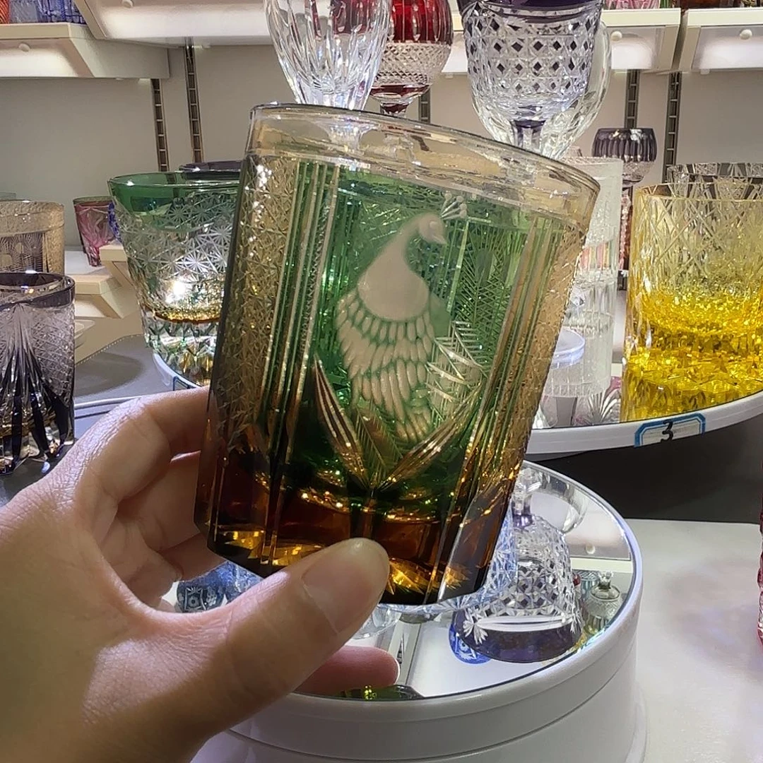 派****水晶玻璃吸管款789绿孔雀