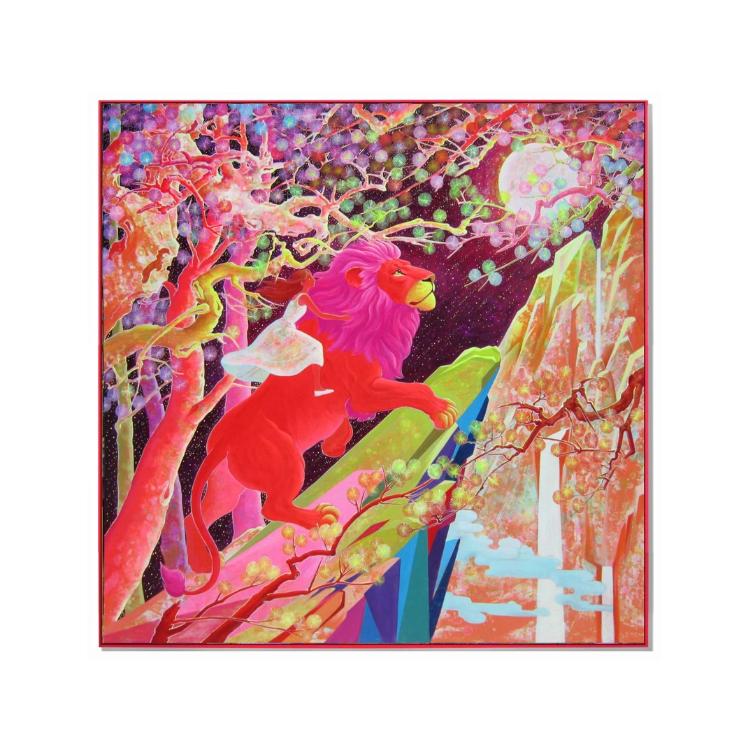 蹬红走绿｜郭柯君 艺术家 星空奇幻梦境色彩 丙烯绘画抽象原作收藏