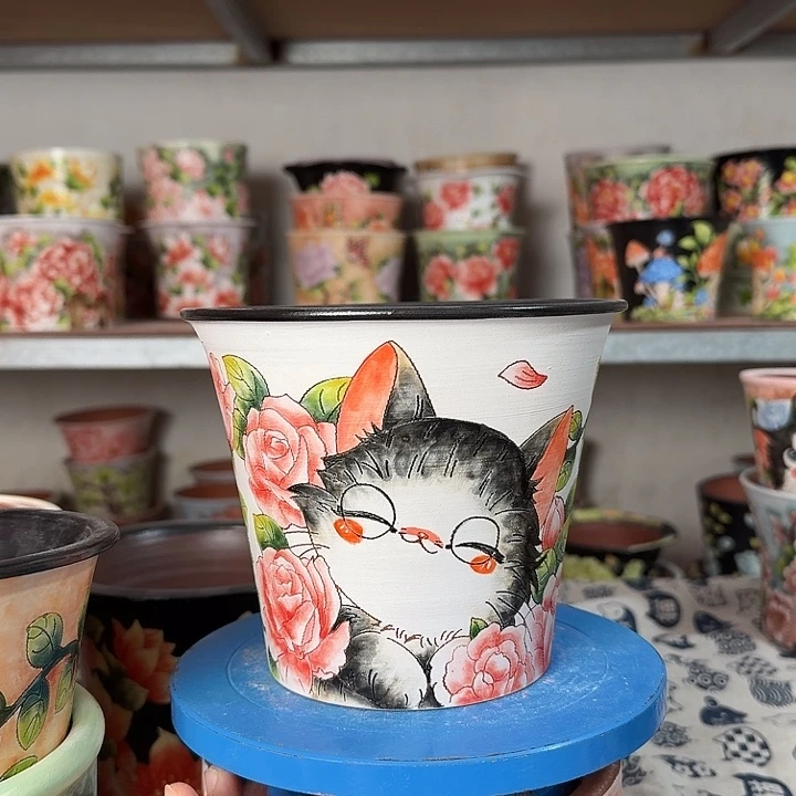 景德镇手绘多肉花盆