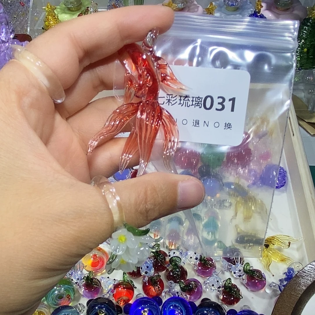 ᰔ***野吊坠（不含链）玻璃31锦鲤一条
