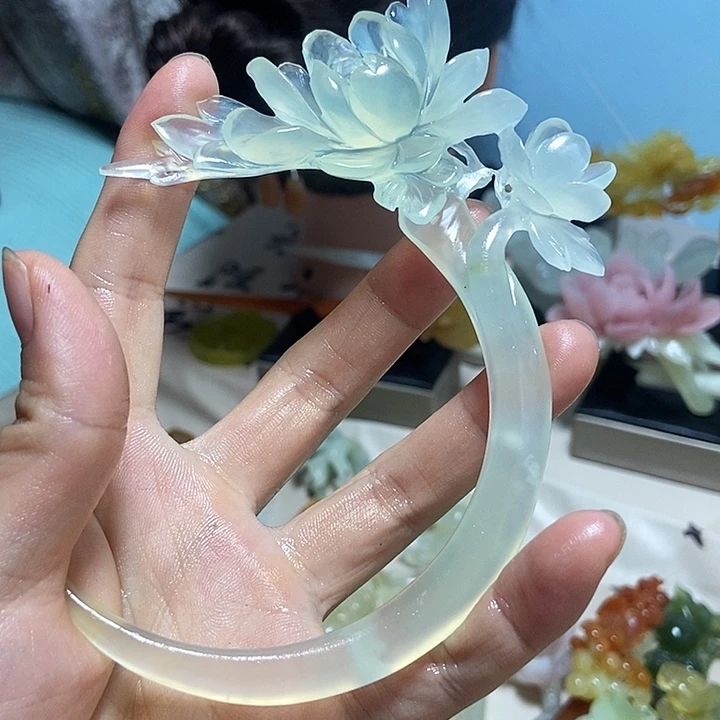 童***真未镶嵌岫玉发簪发簪