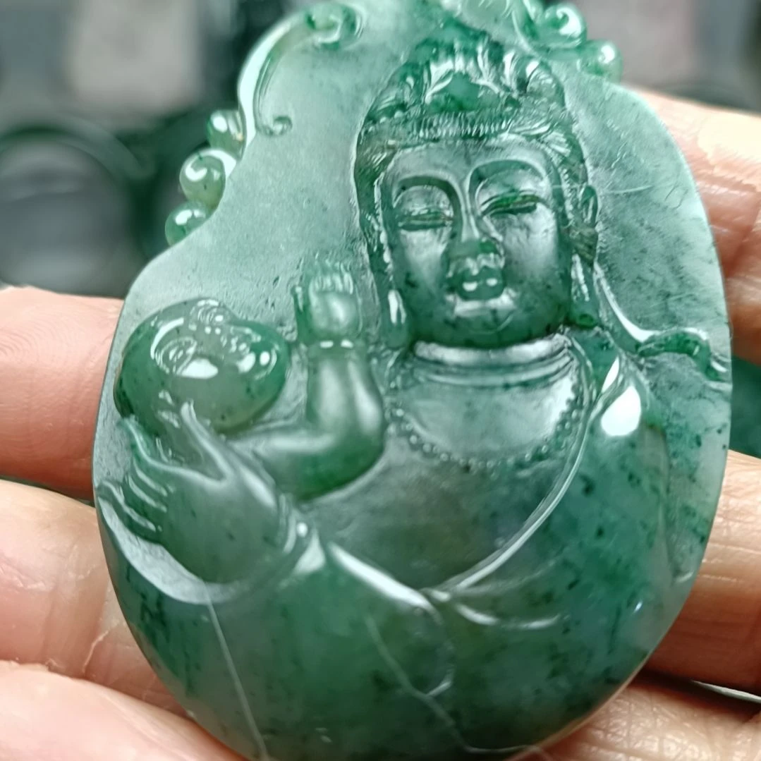 独山玉未镶嵌挂件送子观音