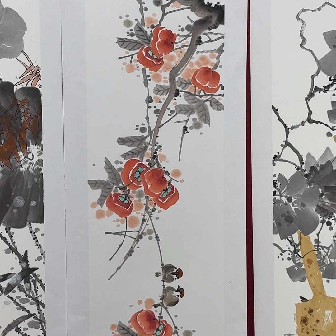 国画四尺对开手绘作品展示