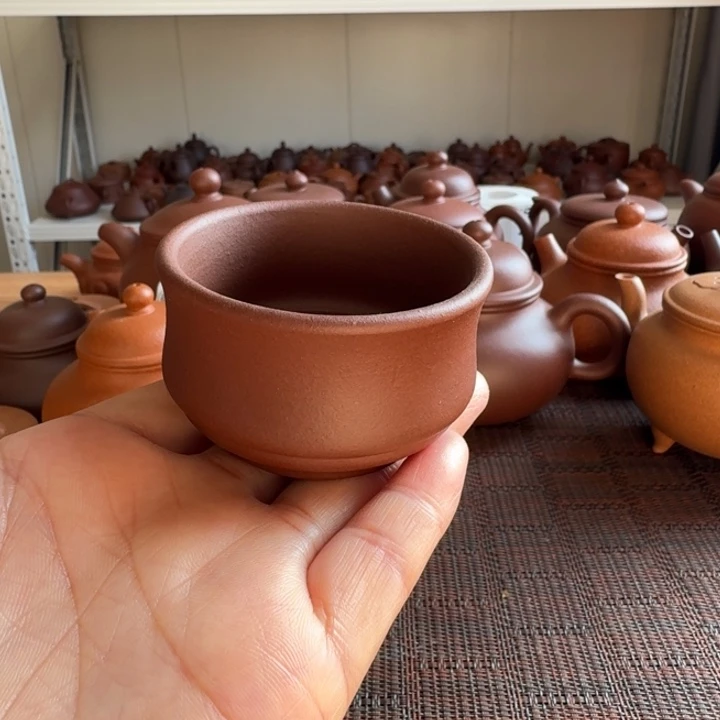 紫砂茶壶紫泥杯子70cc