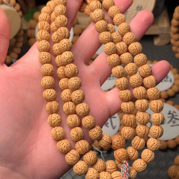 铁***牛桃核手串 野生金蝉子108