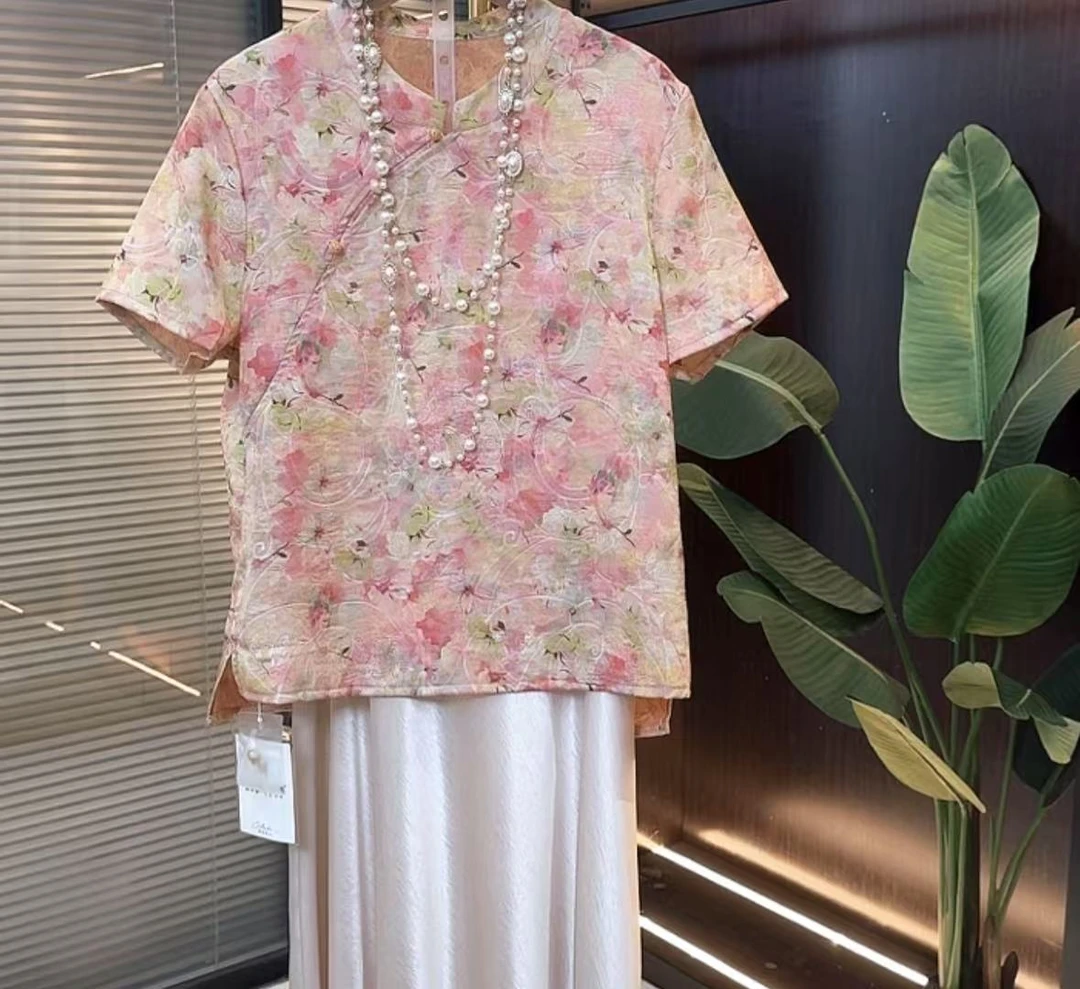 6098常规款夏季宽松型立领衬衫　骏慧百货