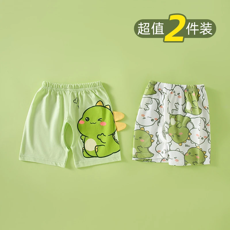 两件装 开裆裤男款宝宝衣服夏季薄款婴儿卡通短裤子夏天凉快夏装
