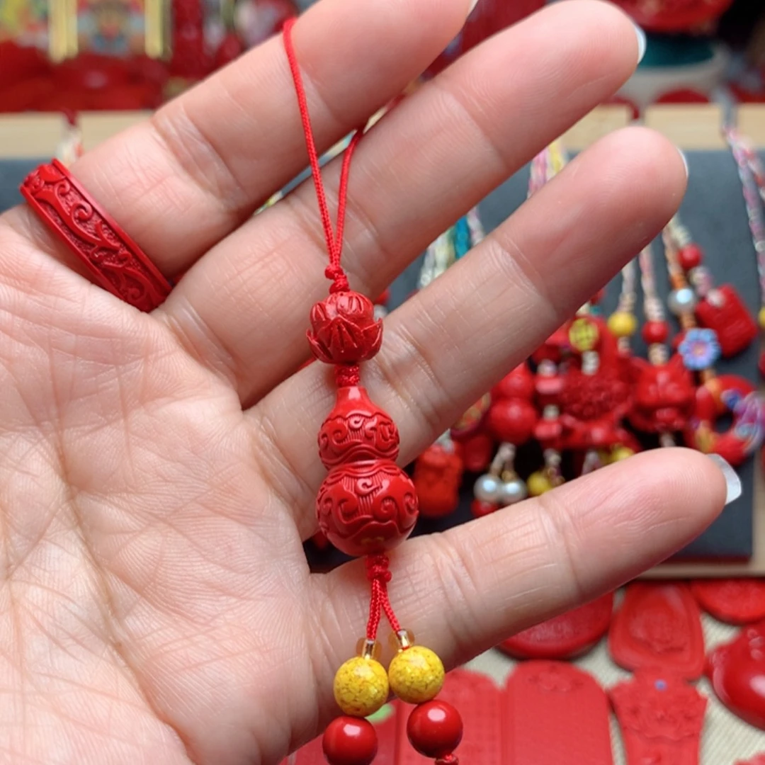 天然辰砂工艺品朱砂手机坠