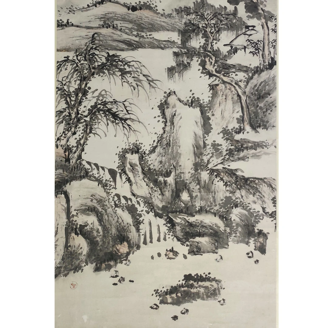 LOT.528 《山水》98*54cm 纸本设色立轴