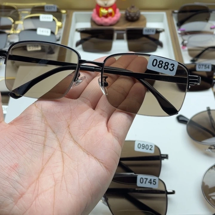 茶水晶半框眼镜 0883