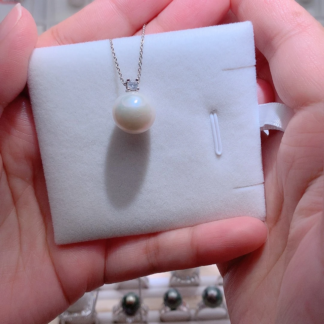 淡水珍珠吊坠(赠链)银S925镶嵌CC12.9mm