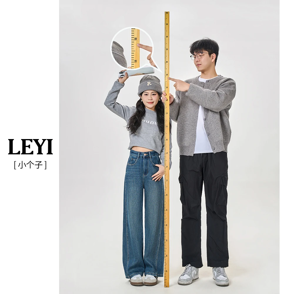 【小个子】阔腿牛仔裤女款2024秋季新款高腰显瘦宽松直筒正品拖地裤